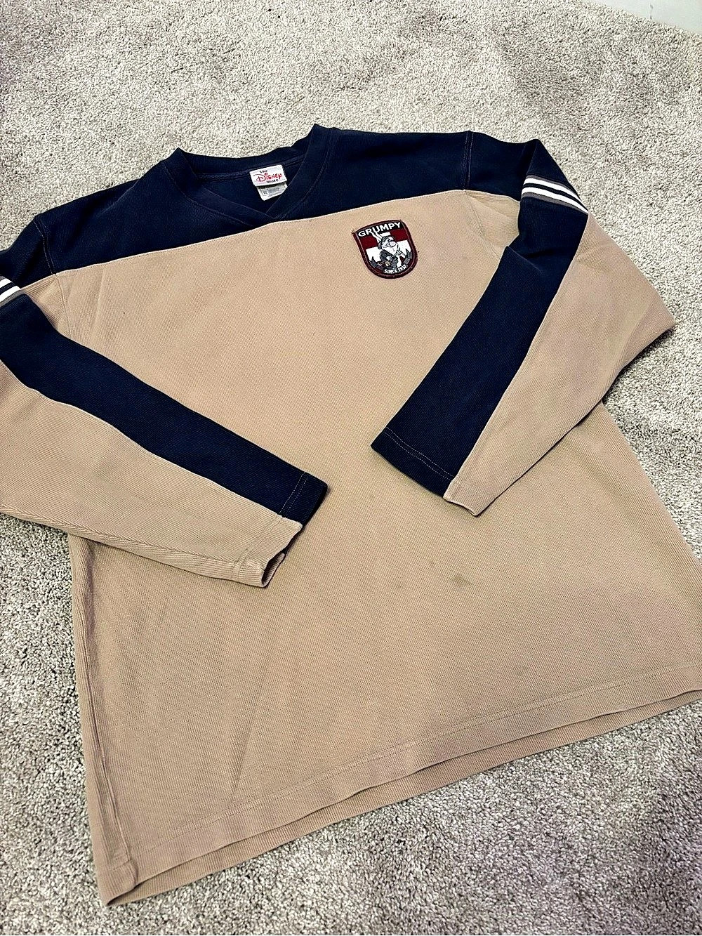 Disney Store vintage 90’s/Y2K Grumpy embroidered pullover Color Block Men’s XL
